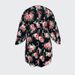 Plus size clothes elegant floral print long sleeved plus size dress for spring and summer vacation, loose lotus leaf sleeves, A line mid length skirt_voghion.com