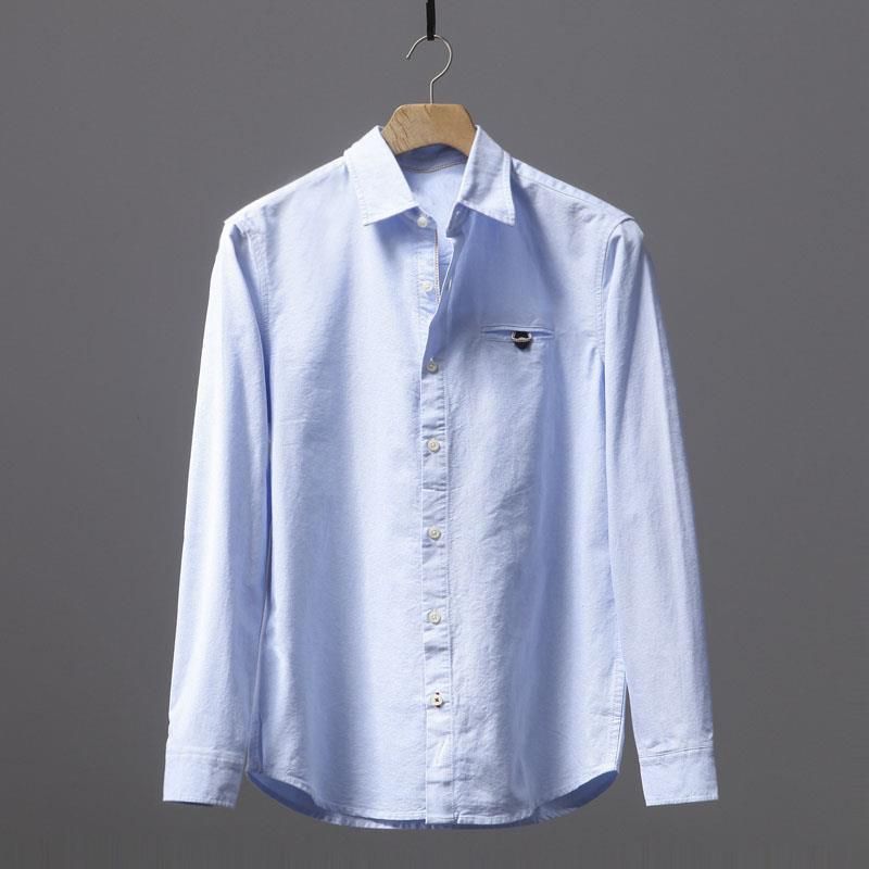 Herrenbekleidung Standard Tail Goods Oxford Textil Freizeithemd Langarmhemd Frühling_voghion.com