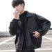 Korean Version Trendy Handsome Loose Leather Jacket Men's Locomotive Suit Pilot Leather Jacket Spring And Autumn New Student Jacket Trendy Brand_voghion.com