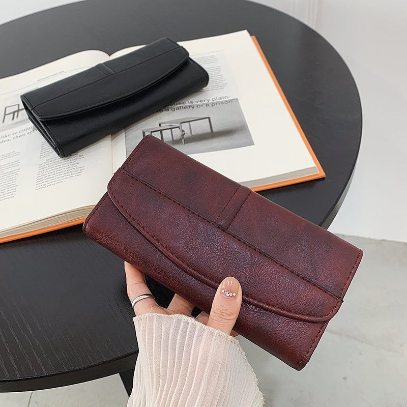 Retro Damen Geldbörse lang 2025 neues Nischendesign große Kapazität mehrere Kartenfächer Mode Clutch weibliche Cross Border_voghion.com