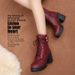 New winter Martens boots for women with round head thick soled waterproof platform high heels lace-up and fleece mid-calf boots_voghion.com