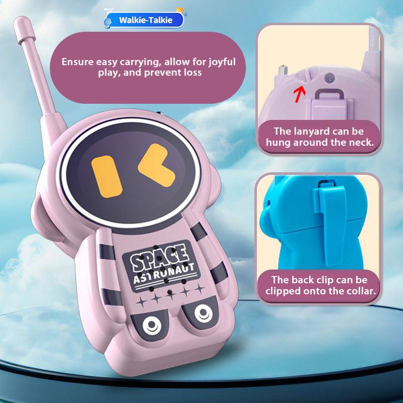 Giocattolo walkie-talkie wireless ricaricabile a lunghissima distanza a tema astronauta per bambini con una portata di 1000 metri._voghion.com