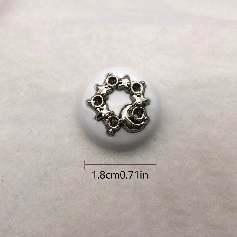 6pcs White Spray Painted Button Cufflinks, DIY Hand Sewn Products, Clothing Accessories, Can Be Used For Tops, Suits, Pants, Shirts, Dresses._voghion.com