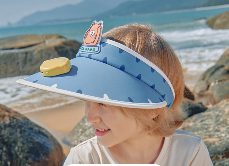 Lemon Baby Children's Sun Hat Fan Hat Boys And Girls Sun Hat Summer Empty Top Big Brim Small Wind Cannon Sun Hat_voghion.com
