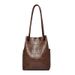 Borsa shopper galleggiante in pelle di vitello lucida con logo in coccodrillo, dimensioni 23*13,5*29 cm_voghion.com