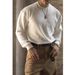 Men's Clothing Long Sleeved T Shirt Tight Sleeve Men's Waffle Knit Workwear T-Shirt Slim Fit Long Sleeve Textured Henley Top For Casual Streetwear_voghion.com