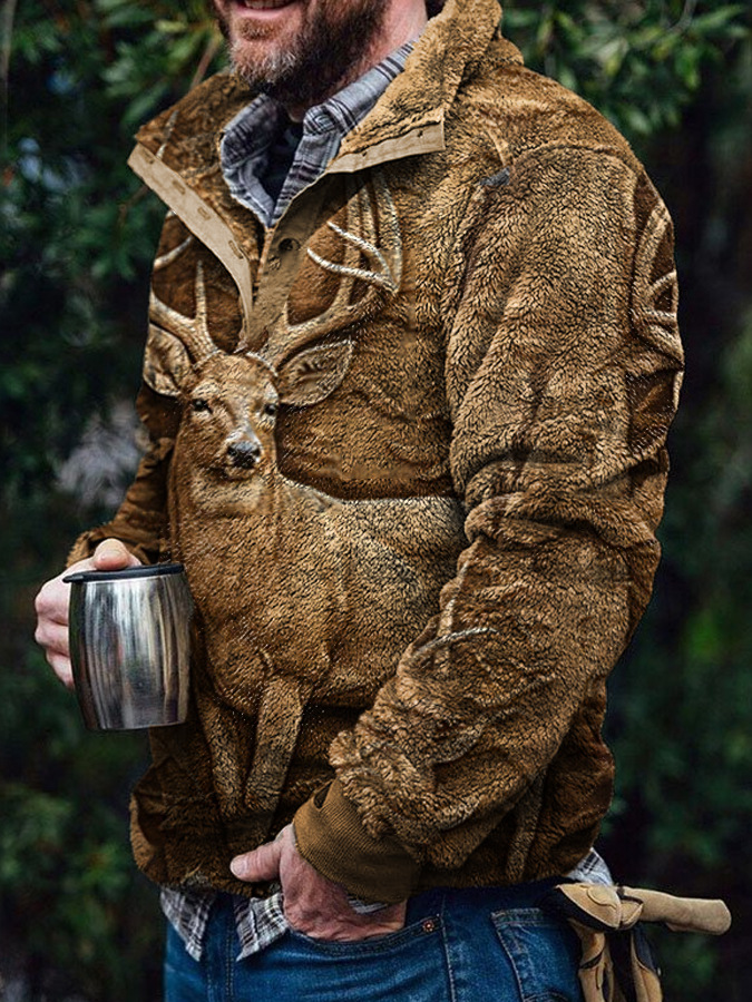 Men's Fleece Pullover Sweater – Soft Brushed Flannel-Lined Hoodless Crewneck With Button Pockets (S-XXL, Custom Print Options Available)​_voghion.com