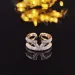 Gold Tone Double - Layered Open Rings With Rhinestone Accents Stylish Party Gift For Her High Quality And Sparkling_voghion.com