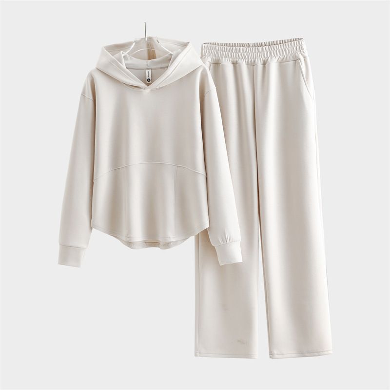 Damenbekleidung Flüssiges Ammoniak Baumwoll-Kapuzen-Sweatshirt Freizeitanzug_voghion.com