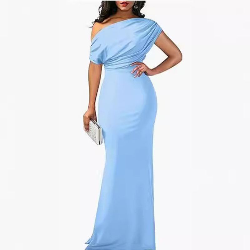 Women's Clothing Elegant Sleeveless Off Shoulder High End Bodycon Long Formal Party Dress_voghion.com