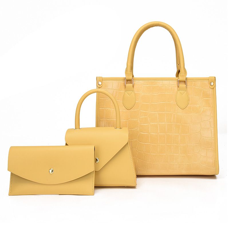 Herbst und Winter Damentaschen Mode Retro Beliebte Mutter- und Kindertasche Dreiteiliges Set Krokodilmuster Handtasche Umhängetasche Messenger Bag_voghion.com