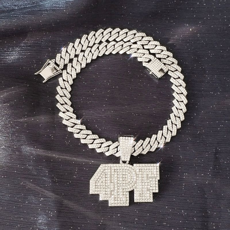 Herrenschmuck Hip Hop Anhänger Diamant Buchstabe Smiley Gesicht Persönlichkeit Multi Spezifikation Legierung Strass Kubanische Kette Anhänger_voghion.com