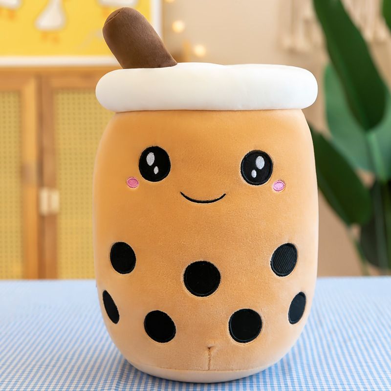 Simulated fruit milk tea cup pillow plush doll cloth to soothe the doll_voghion.com