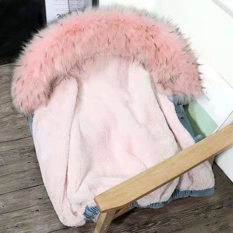 Vêtements pour femmes, veste ample à capuche avec grand col en fourrure épaisse pour étudiantes_voghion.com