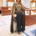 Damenbekleidung Herbst und Winter Dunhuang Gold bestreut Sexy Cape Großes Swingkleid_voghion.com