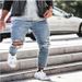 Suitable For All Seasons Ripped Jeans Autumn Slim Fit Slimming New Elastic Long Men's Skinny Pants_voghion.com