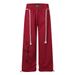 Casual Straight-Leg With Braided Rope Design, Unique Creative Pattern Patch Embroidery, Sports Wide-Leg Pants For Men,_voghion.com