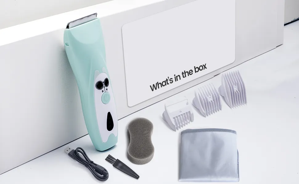 Quiet Baby Hair Clipper Electric Rechargeable Kids Hair Trimmer for Children Grooming Haircut Machine Ceramic Blade Waterproof_voghion.com