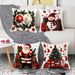 Christmas New Linen Plush Cartoon Snowman Print Pillowcase Decoration Sofa Cushion Pillowcase_voghion.com