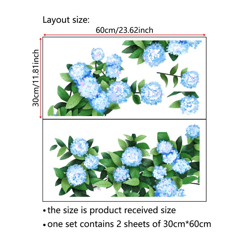 Oves nya gröna växt blå blomma PVC N1782 vardagsrum sovrum bakgrund dekoration väggdekor_voghion.com