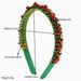 Lillian New Red Green Christmas Headband For Women, Thin Edge Velvet With Bells And Beads, Simple Festive Hair Accessory_voghion.com