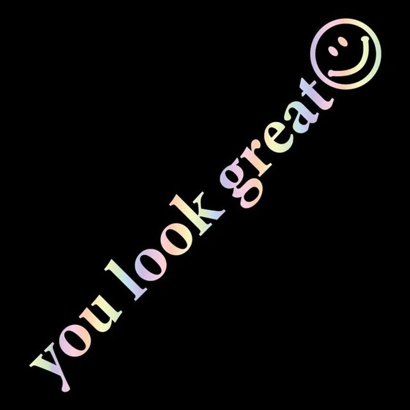 you look great car stickers glass stickers rearview mirror English stickers reflective personality stickers_voghion.com