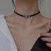 Women, Minimalist Black Choker Necklace Unique Design Sense, New Style, Elegant Collarbone Chain_voghion.com