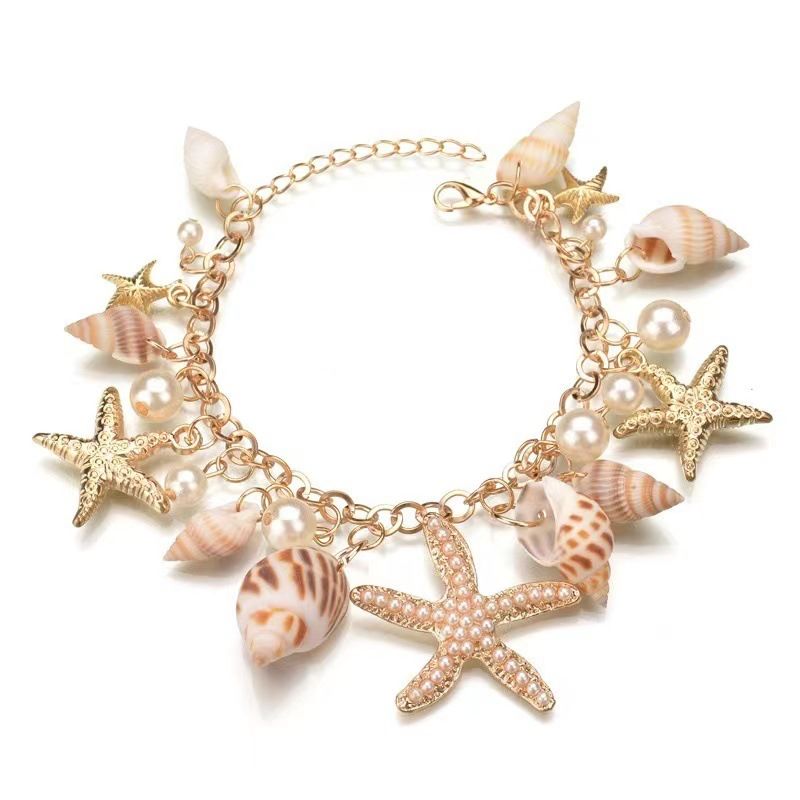 Bracciale a conchiglia con stella marina, stile bohémien, versatile, coreano e giapponese, Tide Ocean_voghion.com