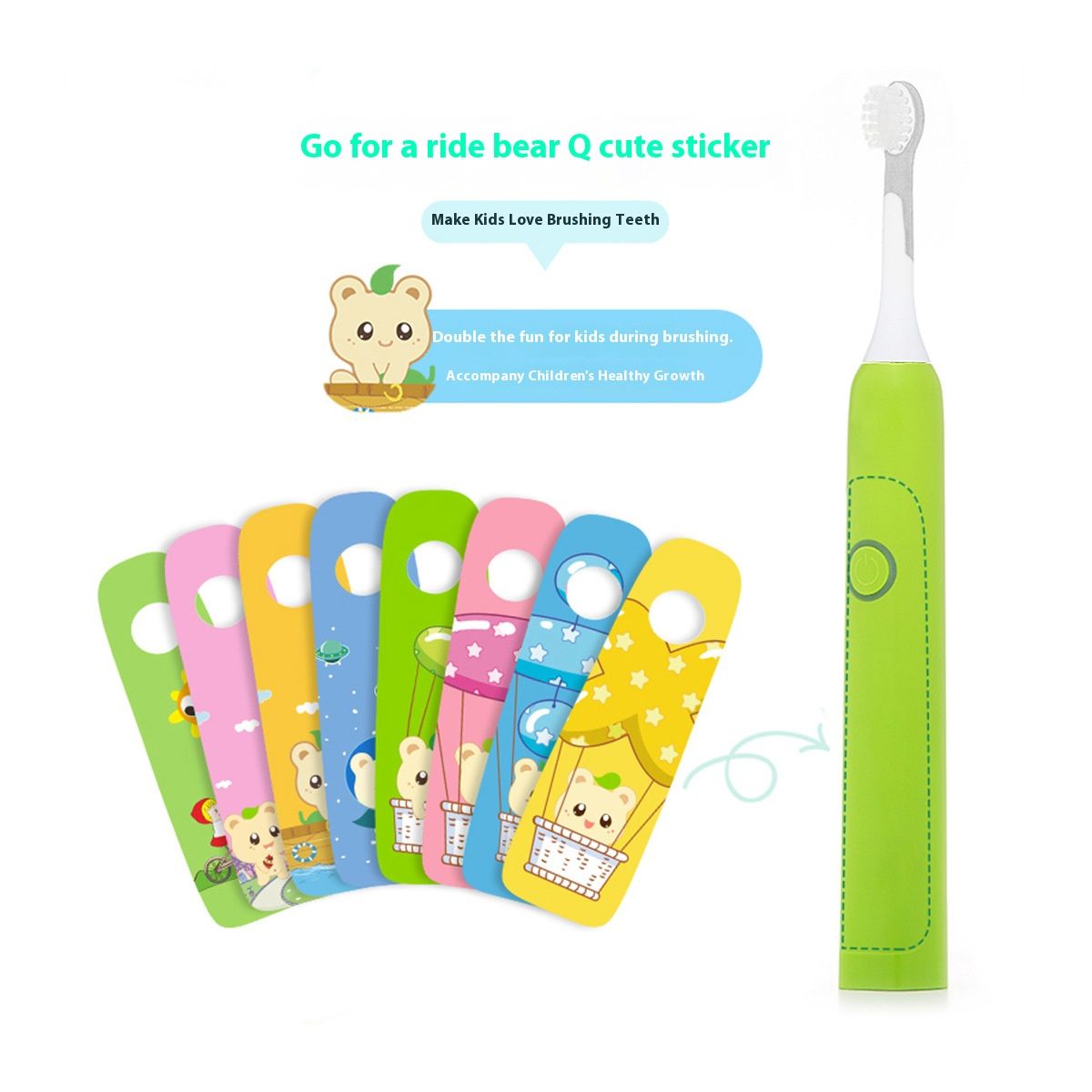 Brosse à dents électrique sonique – 3 modes, moteur à lévitation magnétique, revêtement UV et étanche, autonomie de plus de 30 jours (rose/vert, poils souples, 46 dB silencieux)_voghion.com