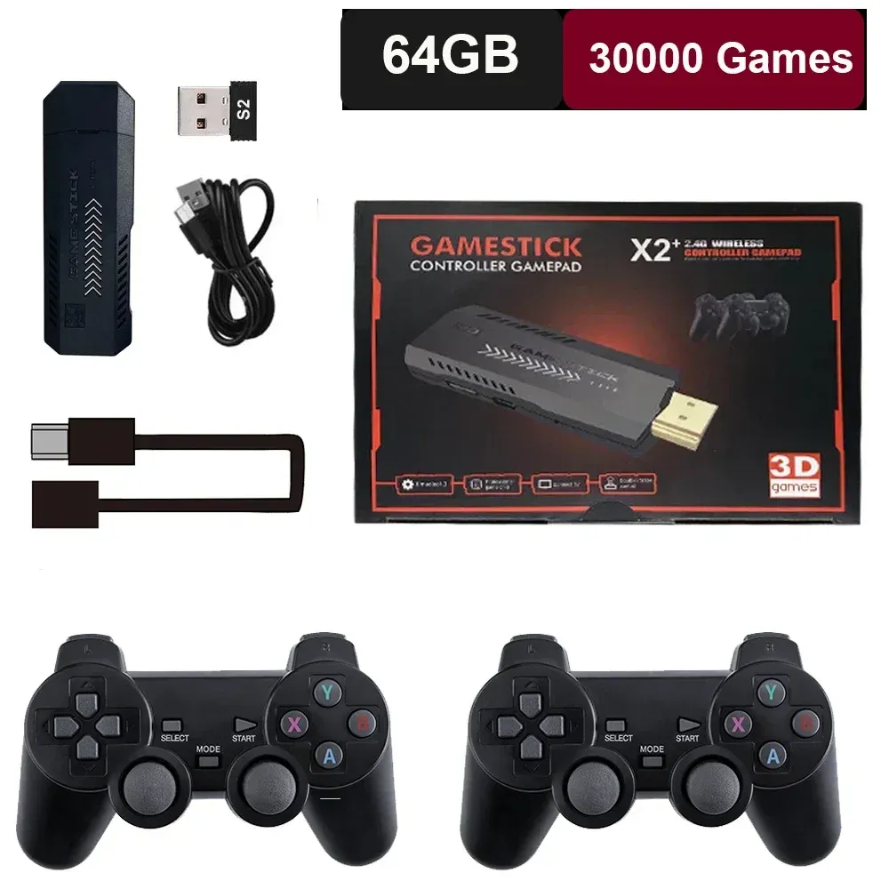 2X GD10 Pro 4K Retro Game Console 2.4G Dual Wireless - 256GB 30000+ Games For PS1/N64/PSP, Portable TV Gaming Stick_voghion.com
