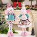 Festive Christmas Decorations Set - Stretchy Santa Claus Snowman Reindeer Grandma Figurines For Window Display & Home Decor_voghion.com