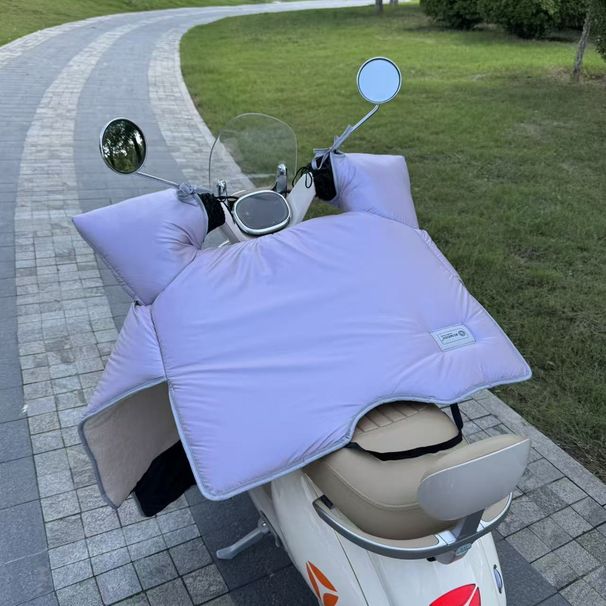 Universal Winter Bike Handlebar Cover – Fleece-Lined Windshield For E-Scooters & Motorcycles (5 Colors, Zippered Pocket, Non-Waterproof)_voghion.com