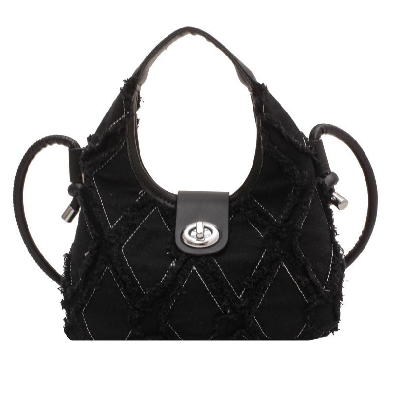 Nouveau sac femmes été niche denim losange sous les bras sac simple plis sac fille chaude à main épaule Messenger sac_voghion.com