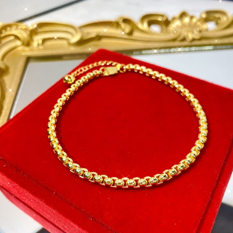 New Gold-Plated Copper Anklet Niche Design Light Luxury Vietnam Sand Gold Jewelry For Stall_voghion.com