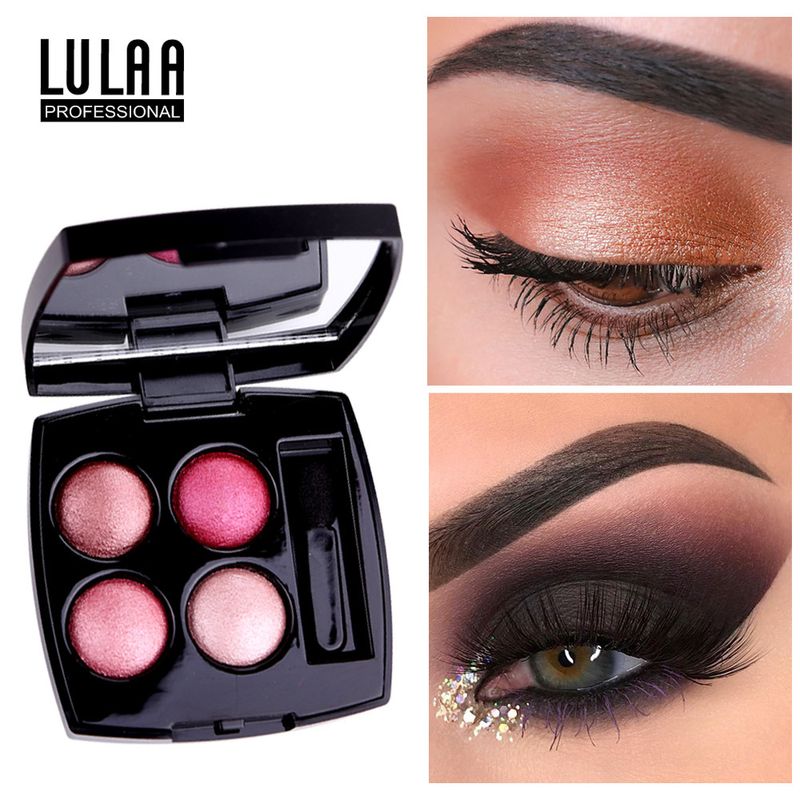 Perleťový disk se 4 barvami očních stínů Beauty, zemní barva, broskvový květ, ořezávání, vysoce lesklý pudrový make-up, vícebarevná sada očních stínů_voghion.com