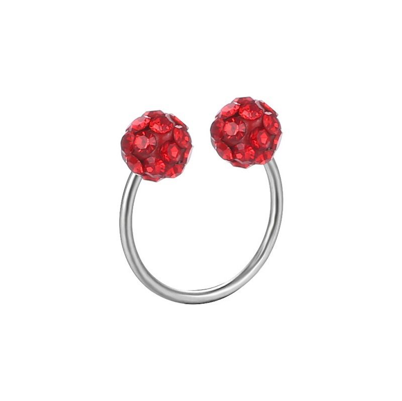 Stainless Steel Fashion C Stick Shambhala Drill Ball Body Jewelry Helix Piercing Ear Eyebrow Nose Lip Captive Rings_voghion.com