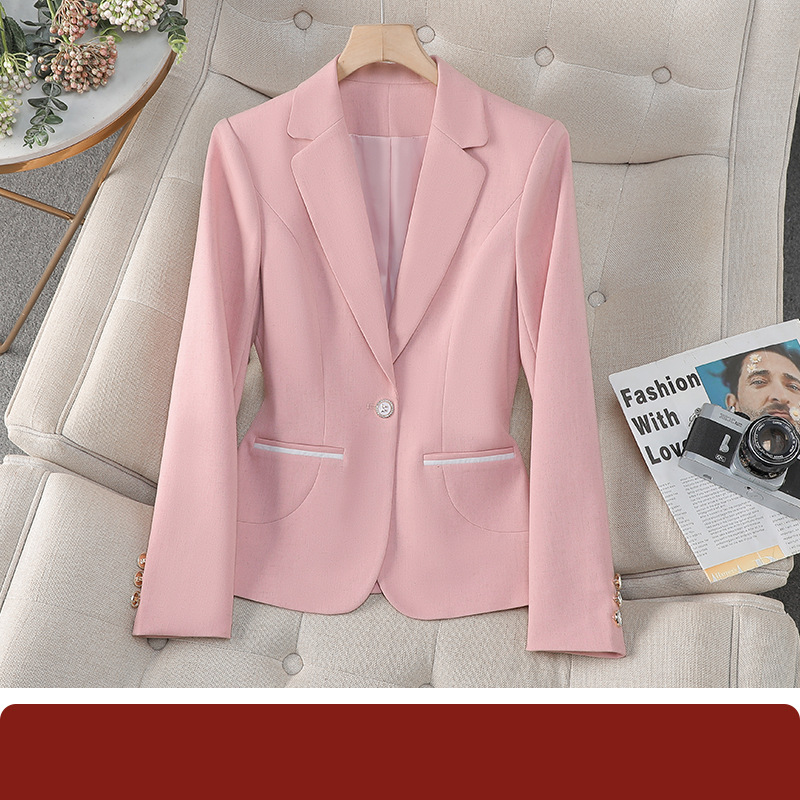 Women’s Clothing New Pink Small Suit Jacket For Women Spring And Autumn Slim Fit Small Waist Slimming Super Good Looking Suit Tops_voghion.com
