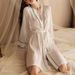 Neu Damen Hotel Sexy Offene Front Robe High-End Luxus Satin Wie Nachtwäsche Loungewear_voghion.com