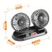 Ventilatore USB per auto a doppia testa con numeri di parcheggio - Ventola di raffreddamento regolabile a 2 velocità da 5 V per veicoli, girevole a 360° e multifunzionale_voghion.com