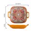Bohemian Square Ceramic Plates With Handles - Creative Dinnerware Set For Pasta Fruit & Cooking Trendy Home Tableware_voghion.com
