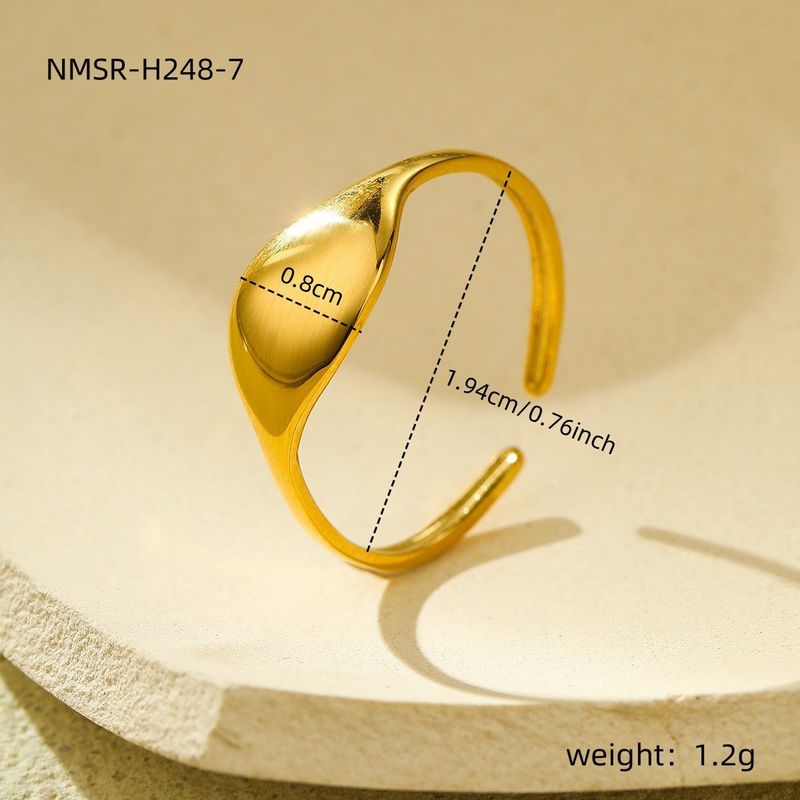 Ins Cold Style 18 Karat Gold Geometrischer Unregelmäßiger Titanstahlring Vielseitiger High-End-offener Edelstahlring_voghion.com