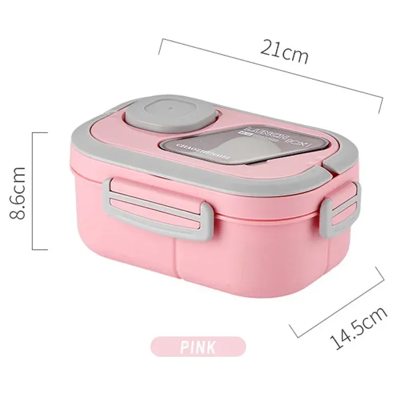 Wheat Straw Bento Box - 800ml Reusable Compartment | BPA-Free | Eco Food Storage | With Handle_voghion.com