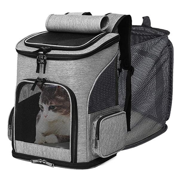 In Stock Wholesale New Cat Dog Pet Bag Outdoor Portable Foldable Expandable Breathable Mesh Backpack_voghion.com