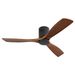 52 Inch Low Profile Ceiling Fan DC 3 Carved Wood Fan Blade Noiseless Reversible Motor Remote Control Without Light_voghion.com