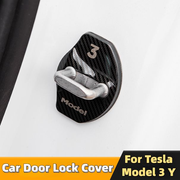 Housse de protection pour Tesla Model 3 Y Boucle de verrouillage de porte de voiture en acier inoxydable Accessoires de décoration de protection 2017-2023_voghion.com