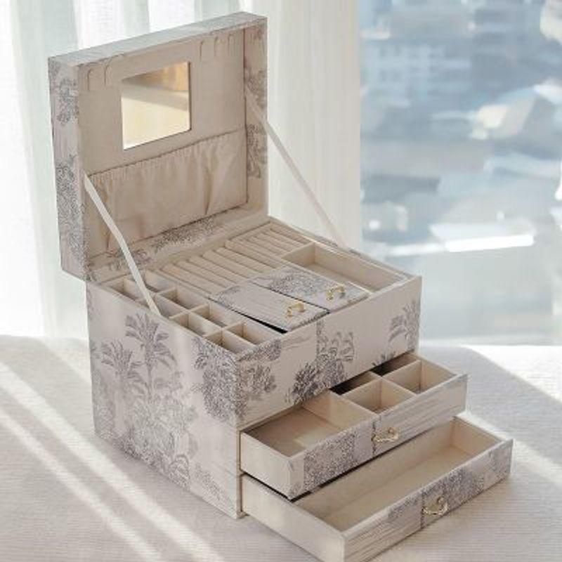 High-end Wedding For Earrings, Necklaces, And Accessories, Leather Jewelry Storage Box With Large Capacity_voghion.com
