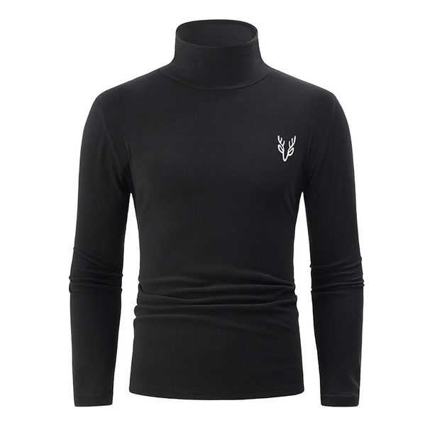 Codice speciale della piattaforma d'oltremare, maglietta a collo alto tinta unita da uomo, moda autunno inverno, intimo casual_voghion.com