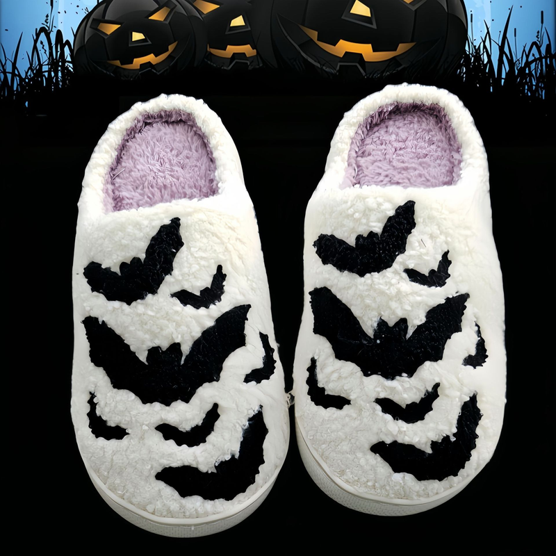 Baumwolle hausschuhe winter herbst hause mit plüsch warme und schmutzige monat schuhe cartoon Halloween_voghion.com