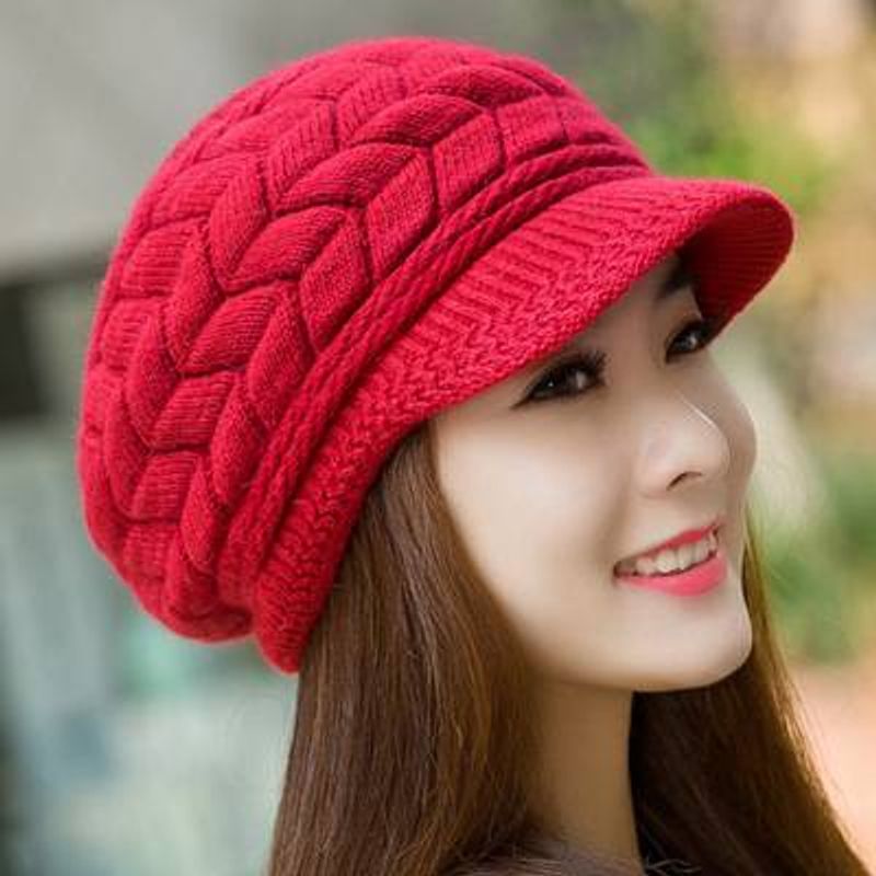 Hot brand autumn and winter knitted cap/arrow hat/wool hat/thickened velvet fashion trend double warm ear protection beret_voghion.com