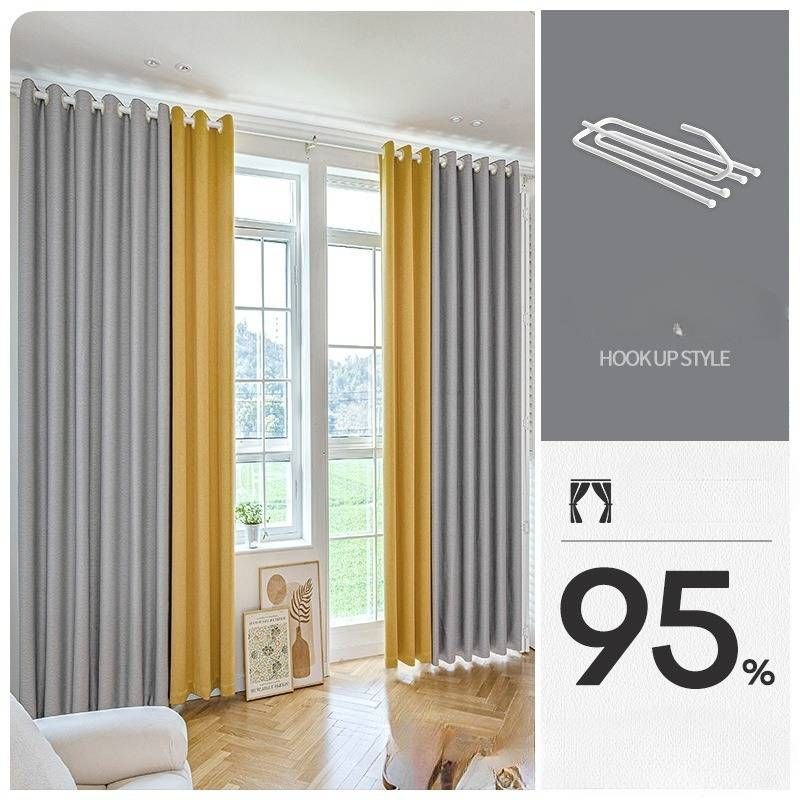 Home Furniture Curtains Full Blackout Bedroom Super Soundproof Punch Free Rod New Sunshade Cloth Heat Insulation Living Room Sun Protection_voghion.com